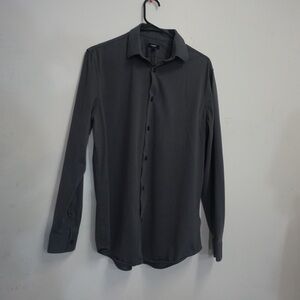 Men’s gray express sleek button down shirt dress shirt